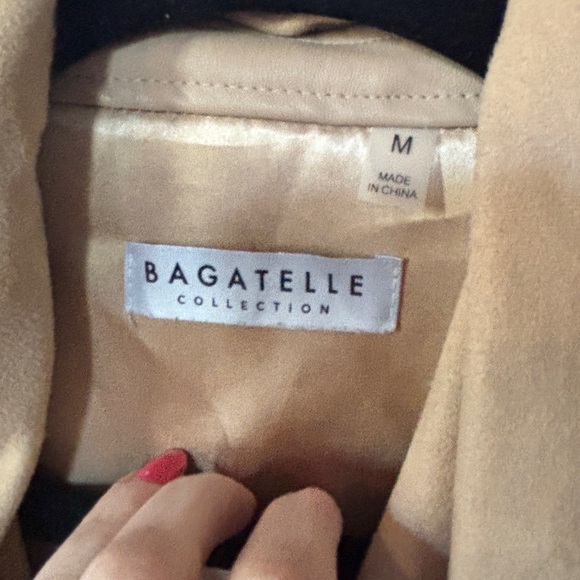BAGATELLE Drape Jacket with Faux Leather Sleeves NWOT M - Picture 3 of 6